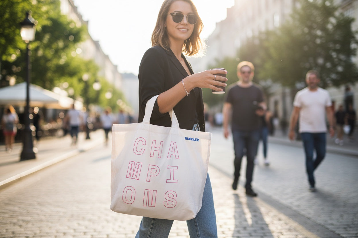Champions 100% white cotton shopper bag