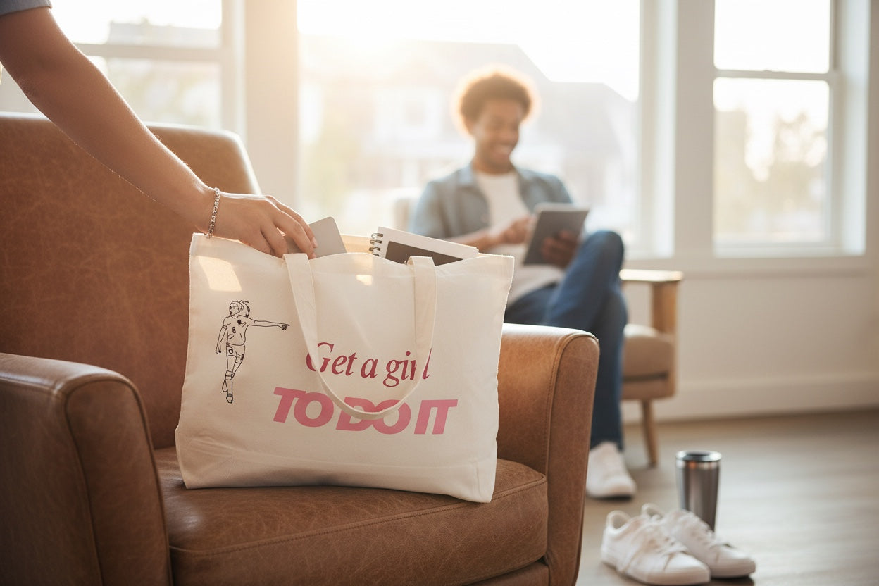 Get A Girl To Do It - 100% white cotton Shopper bag